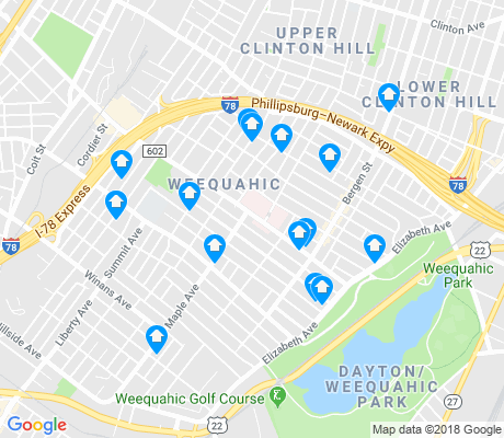 map of Weequahic apartments for rent