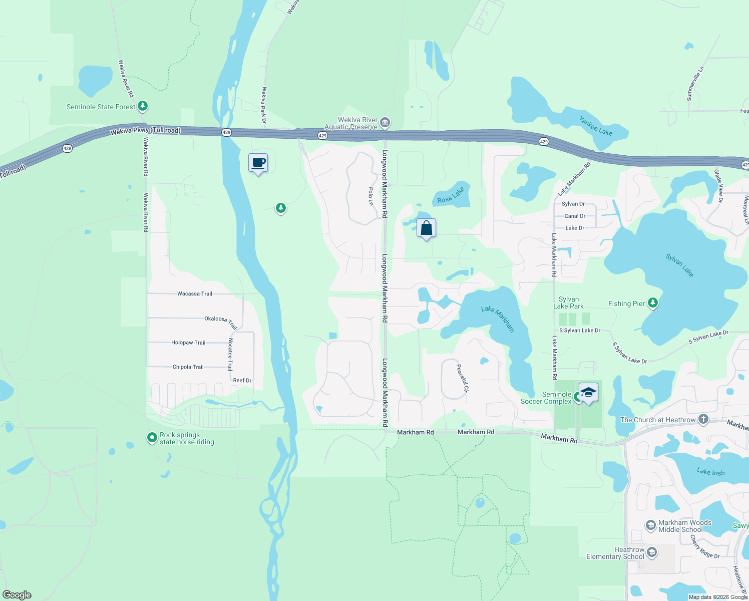 map of restaurants, bars, coffee shops, grocery stores, and more near 8321 Murray Ct in Sanford