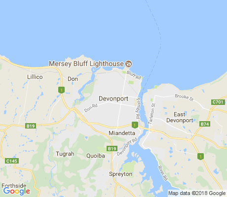 map of Devonport apartments for rent