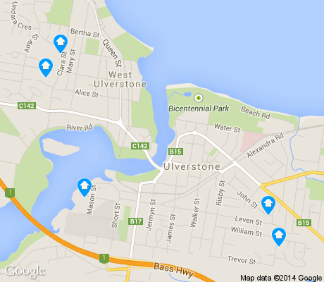 map of Ulverstone apartments for rent