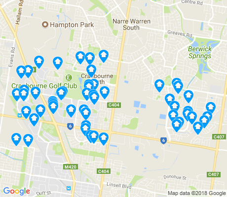 map of Cranbourne North apartments for rent