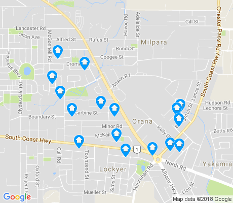 map of Orana apartments for rent