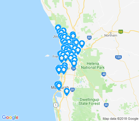 map of Perth apartments for rent