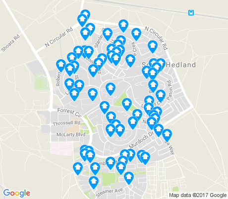 map of South Hedland apartments for rent