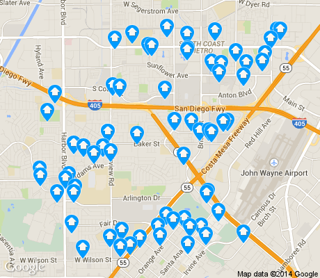 map of 92626 apartments for rent