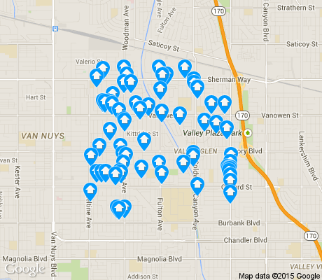 map of Valley Glen apartments for rent