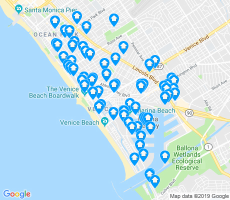 Map Of Venice Beach Venice Los Angeles Apartments For Rent And Rentals - Walk Score