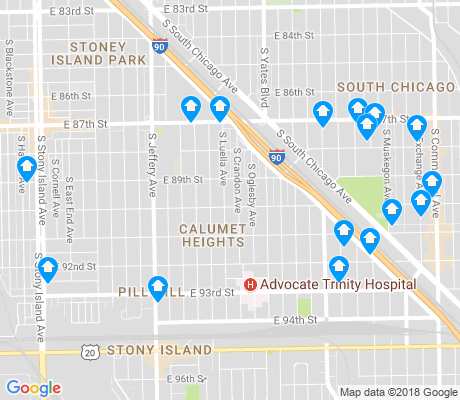 map of Calumet Heights apartments for rent