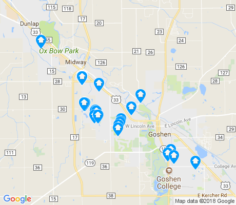 map of Goshen apartments for rent