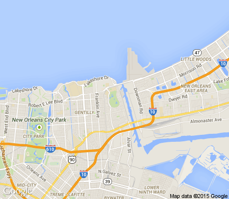 map of Pontchartrain Park apartments for rent