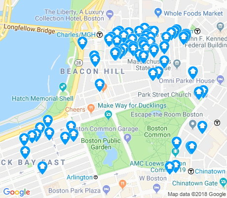 map of Beacon Hill apartments for rent