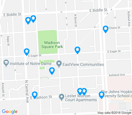 map of Gay Street apartments for rent