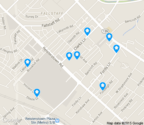 map of Reisterstown Station apartments for rent