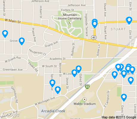map of West Main Hill apartments for rent
