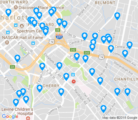 map of 28204 apartments for rent