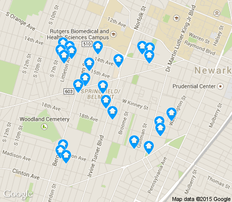 map of Springfield-Belmont apartments for rent