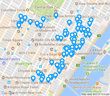 map of Midtown East apartments for rent