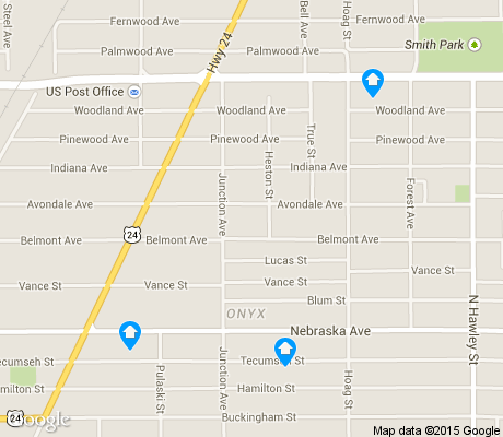 map of Onyx apartments for rent