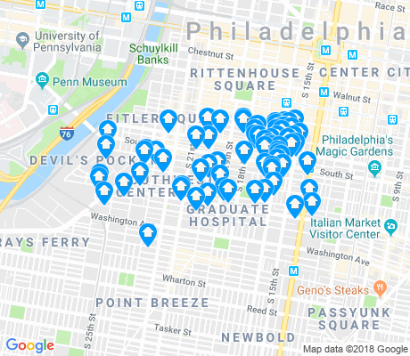 map of Graduate Hospital apartments for rent