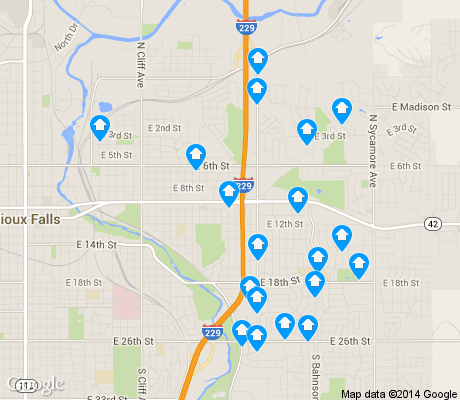 map of 57103 apartments for rent