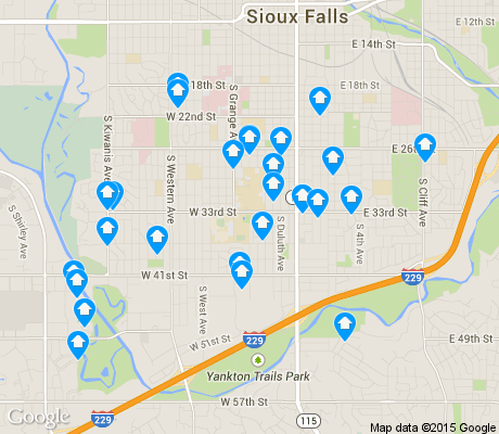 map of 57105 apartments for rent