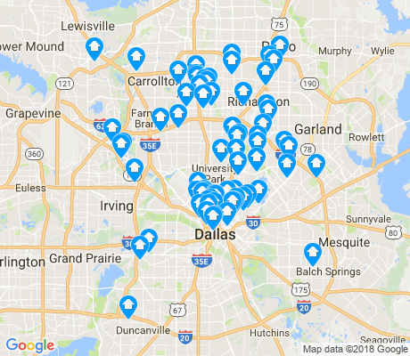 map of Dallas apartments for rent