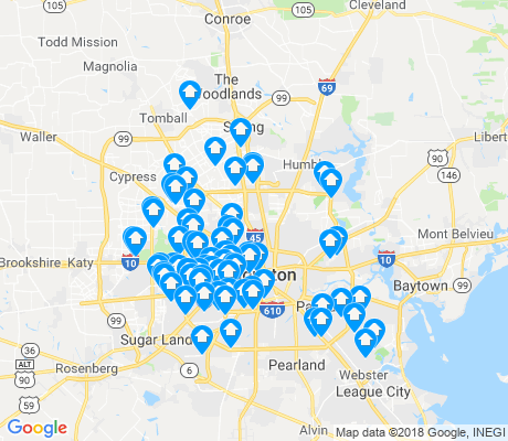 map of Houston apartments for rent