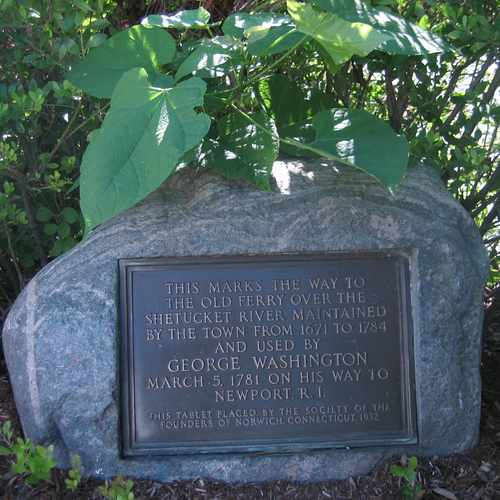 photo of George Washington's visit to Norwich Plaque at 2 Golden Street Norwich CT 06360