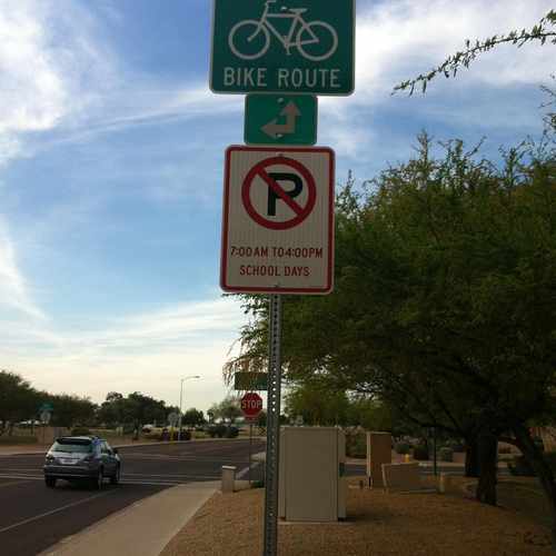 photo of Bike Route Sign at 1898 N Abner Cir Mesa AZ 85215