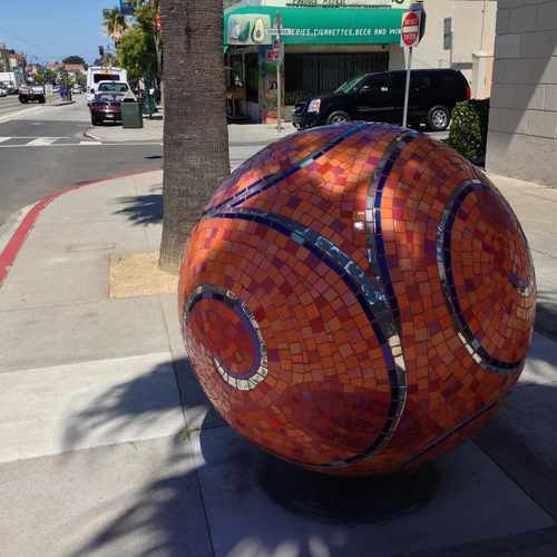 photo of Big Orange Sparkly Ball at 276 Granada Avenue San Francisco CA 94112