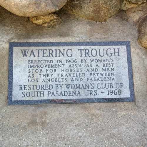 photo of Watering Trough/Commemorative Plaque at Mission Street South Pasadena CA 91030