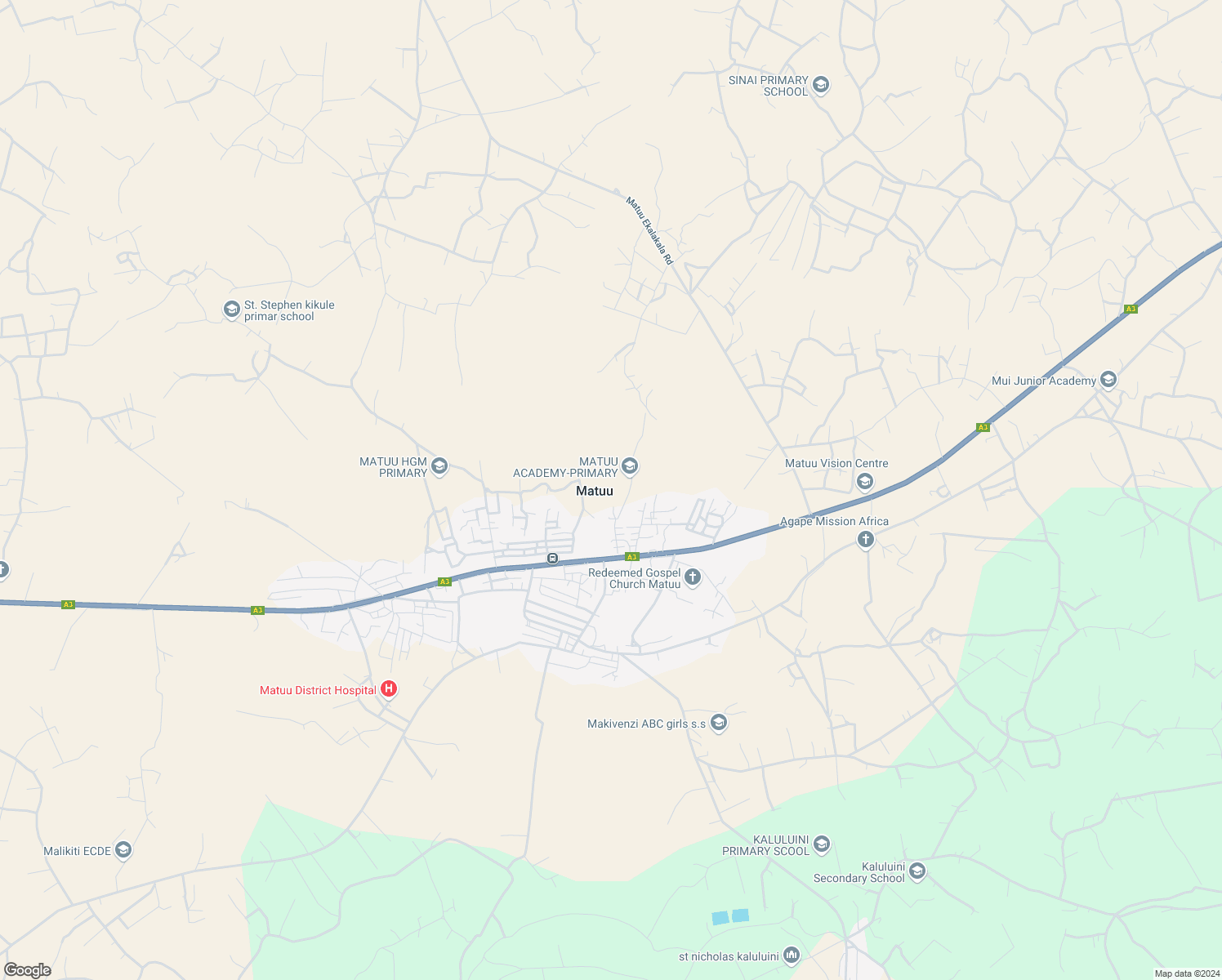 map of restaurants, bars, coffee shops, grocery stores, and more near in Matuu