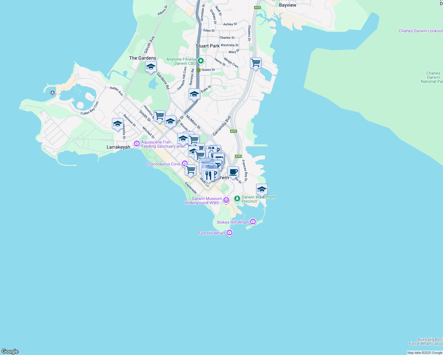 map of restaurants, bars, coffee shops, grocery stores, and more near in 