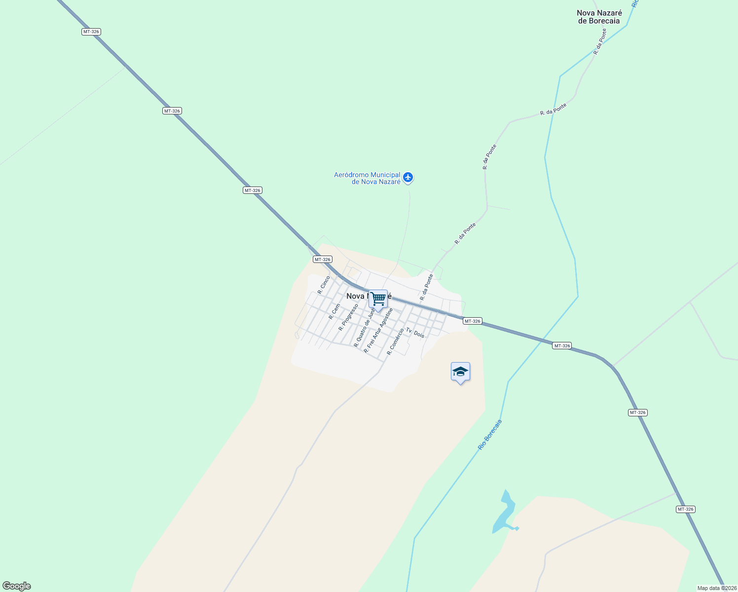 map of restaurants, bars, coffee shops, grocery stores, and more near in Nova Nazaré