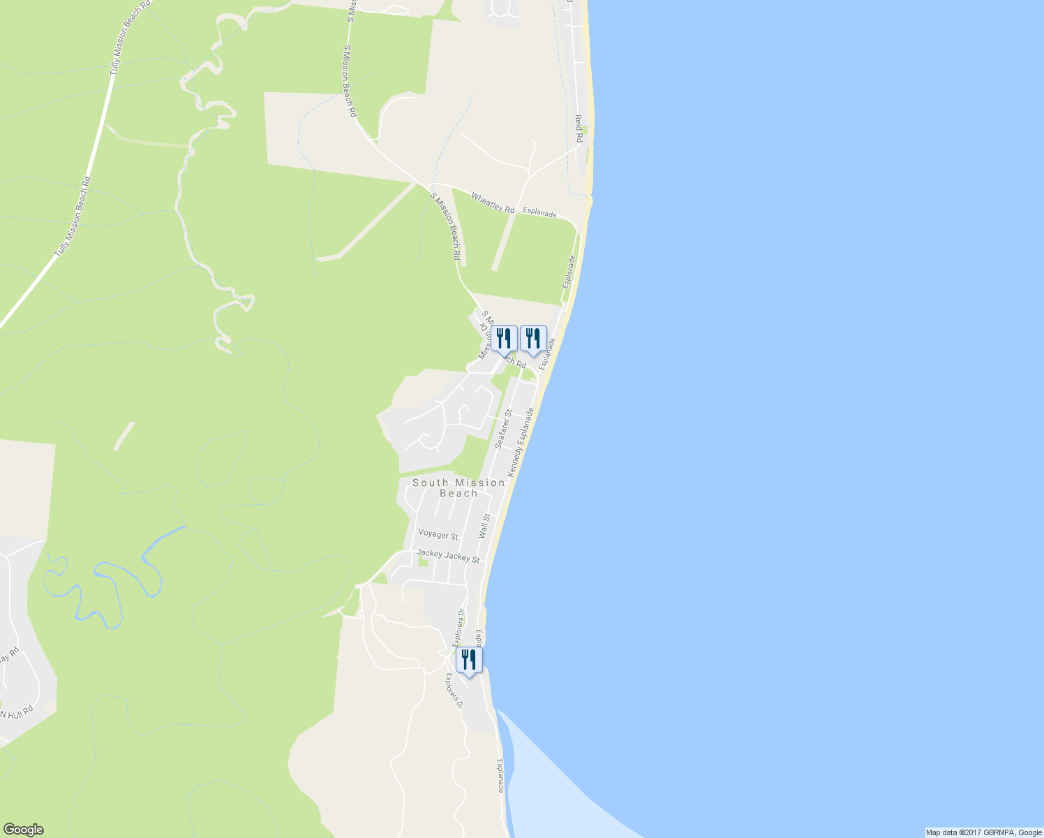 map of restaurants, bars, coffee shops, grocery stores, and more near 100 Kennedy Esplanade in South Mission
