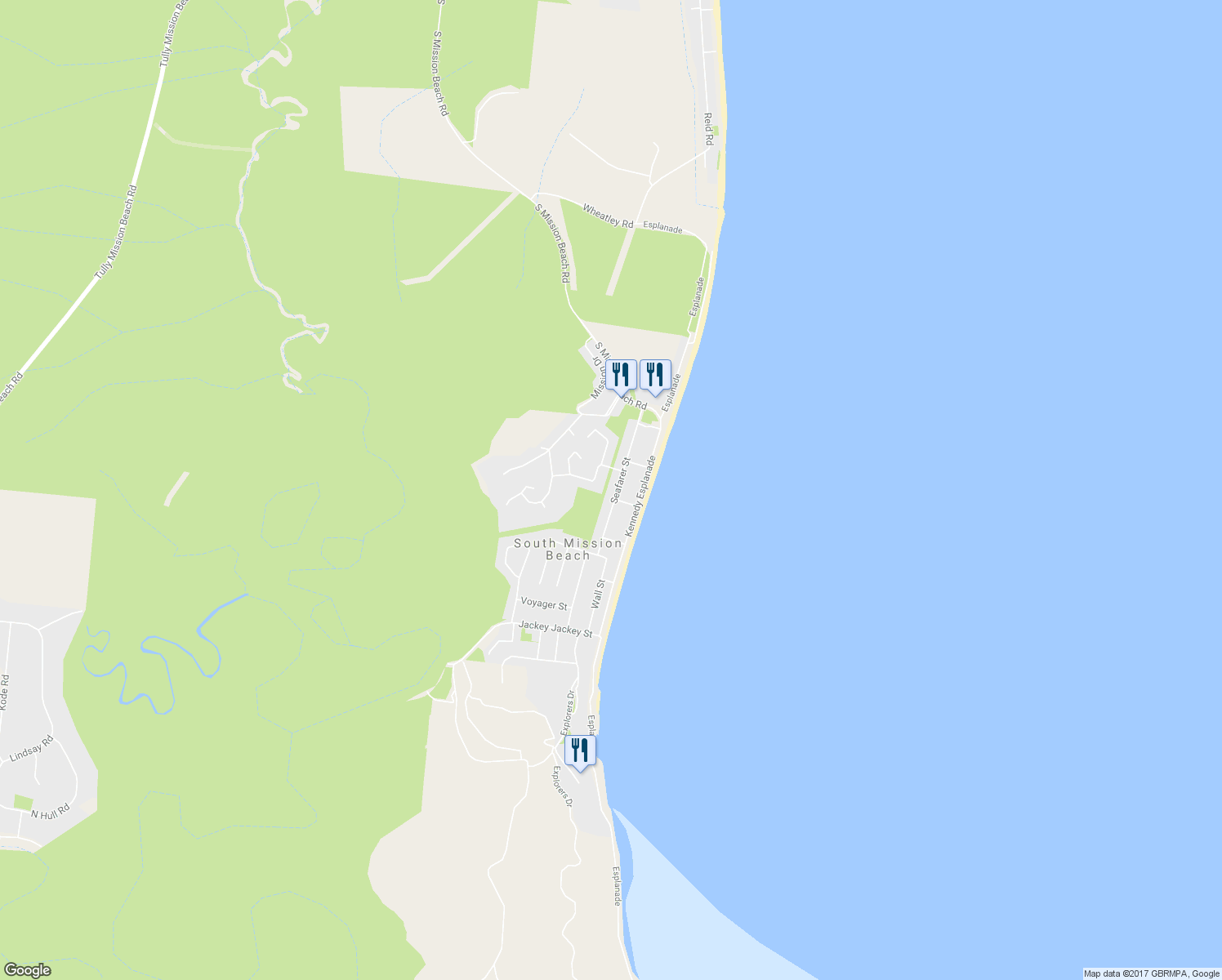 map of restaurants, bars, coffee shops, grocery stores, and more near 35 Seafarer Street in South Mission