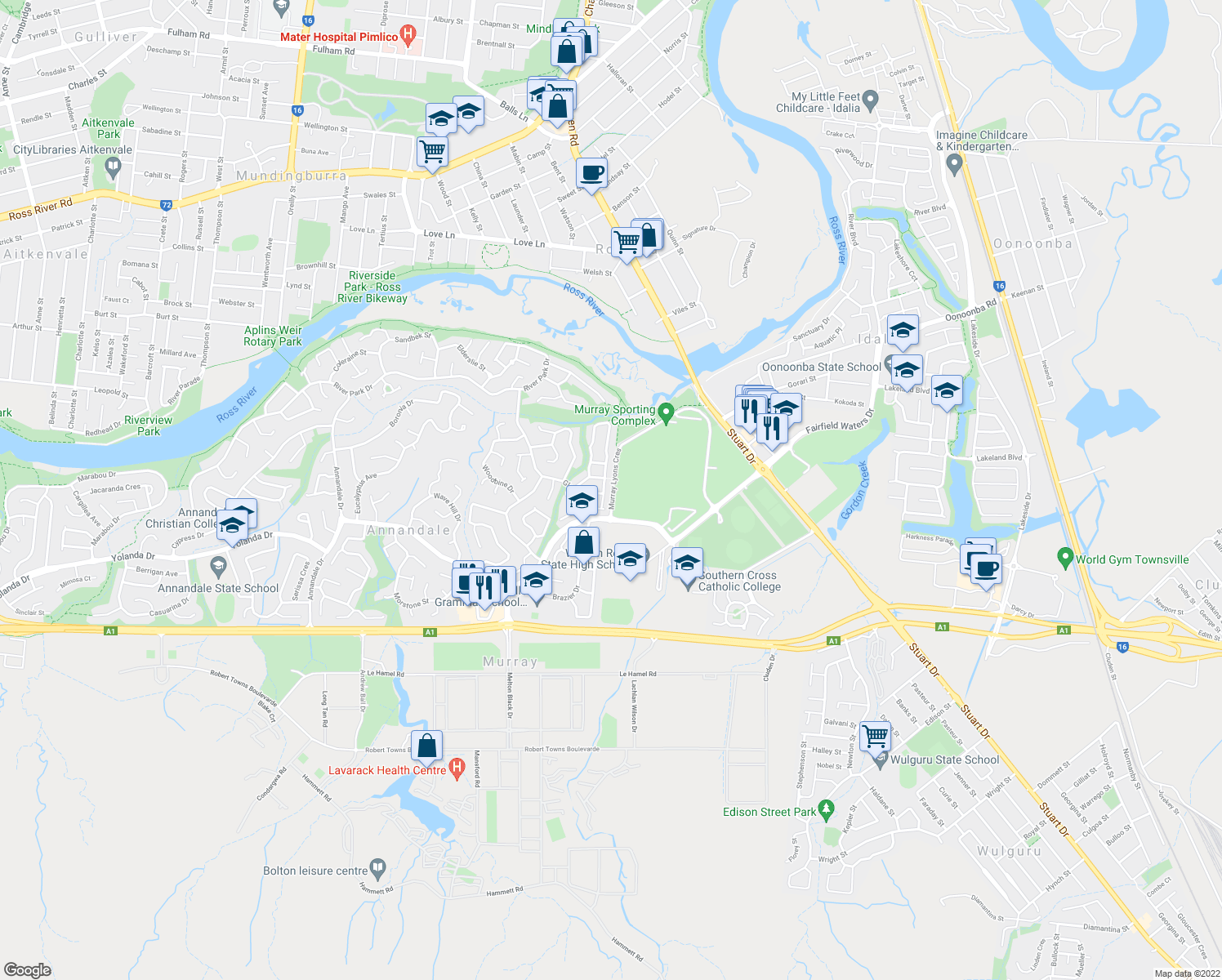 map of restaurants, bars, coffee shops, grocery stores, and more near 7 Hazelwood Crescent in Annandale