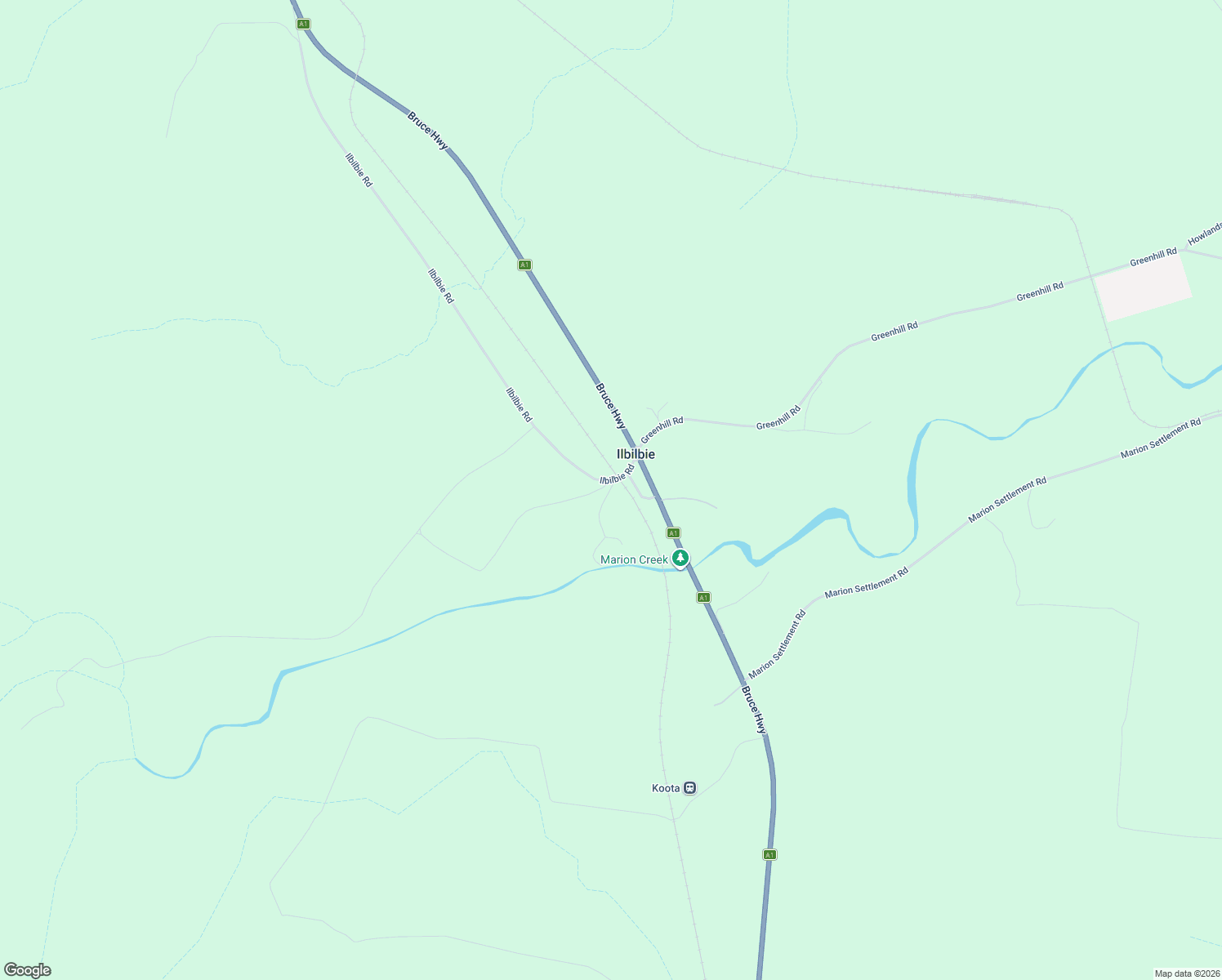 map of restaurants, bars, coffee shops, grocery stores, and more near LOT 104 Bruce Highway in Ilbilbie
