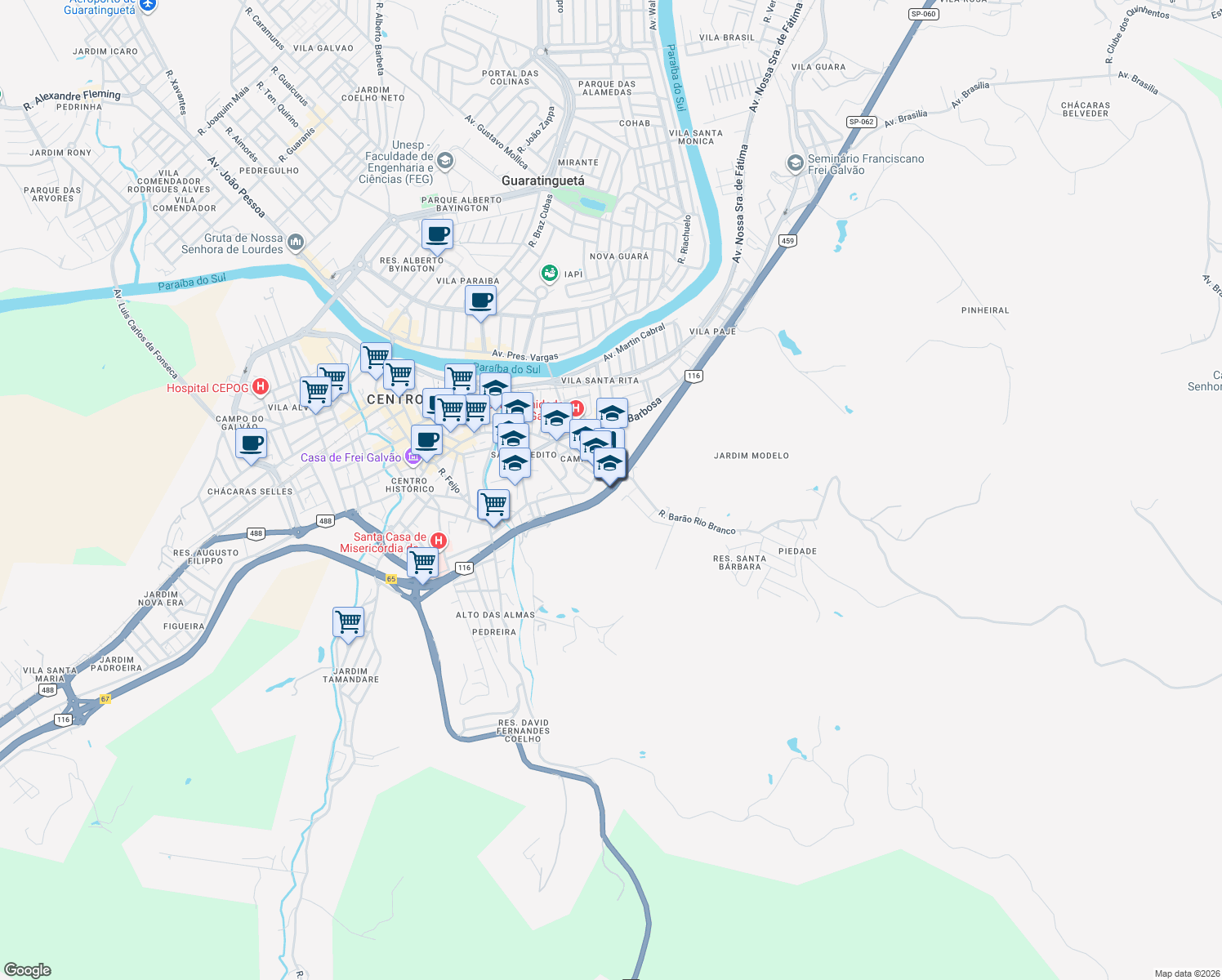 map of restaurants, bars, coffee shops, grocery stores, and more near in 