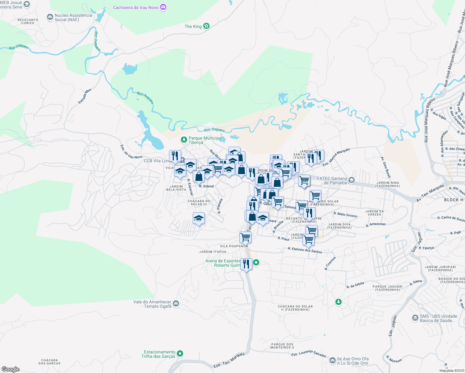 map of restaurants, bars, coffee shops, grocery stores, and more near 6 Rua Estrela D'Alva in Santana de Parnaíba
