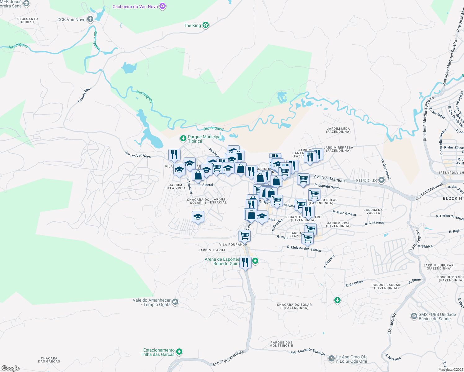map of restaurants, bars, coffee shops, grocery stores, and more near 6 Rua Estrela D'Alva in Santana de Parnaíba