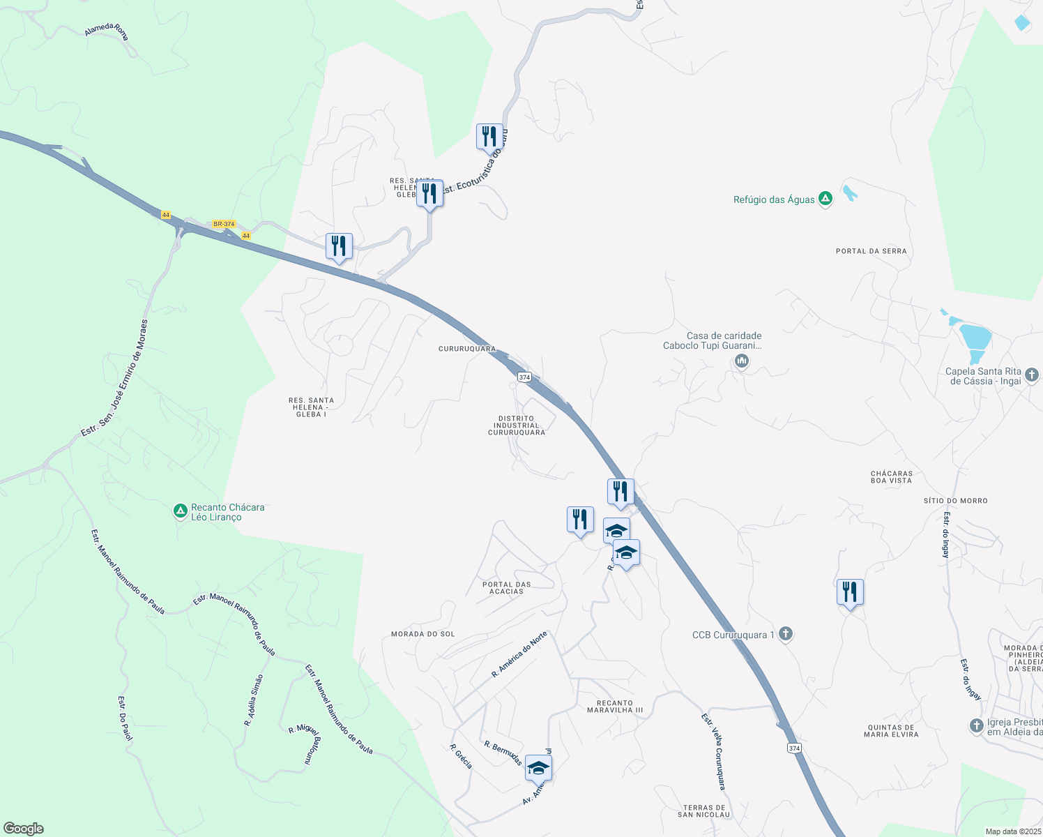 map of restaurants, bars, coffee shops, grocery stores, and more near 712 Avenida Charles Goodyear in Santana de Parnaíba