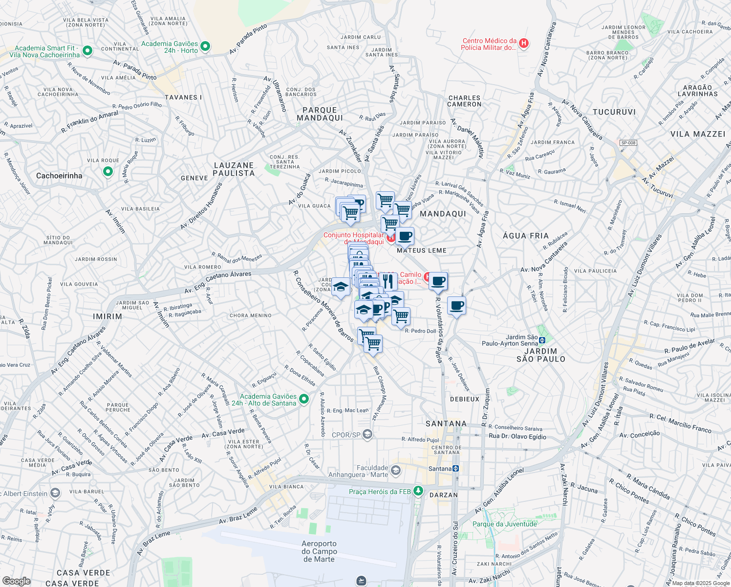 map of restaurants, bars, coffee shops, grocery stores, and more near 564 Rua Augusto Tolle in São Paulo