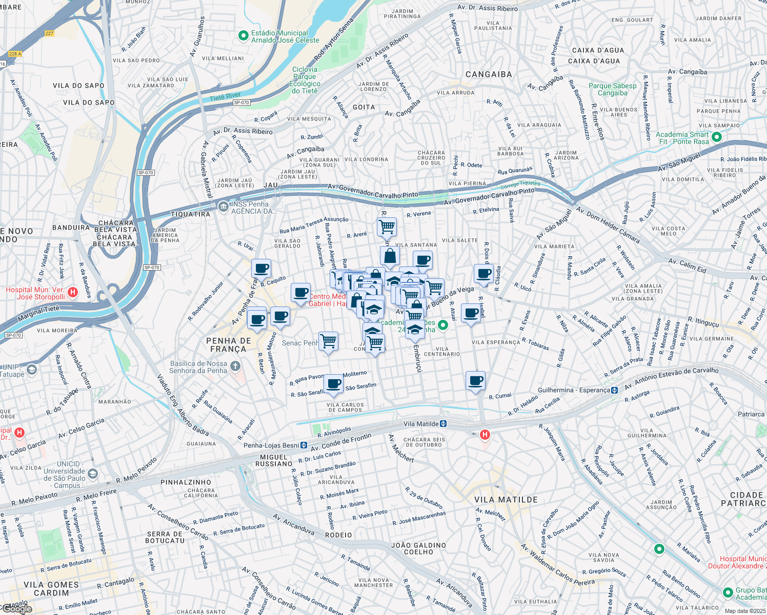 map of restaurants, bars, coffee shops, grocery stores, and more near 922 Avenida Amador Bueno da Veiga in Sao Paulo