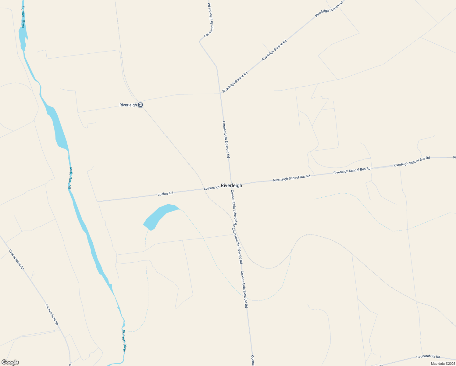 map of restaurants, bars, coffee shops, grocery stores, and more near LOT 1 Coonambula Eidsvold Road in Riverleigh