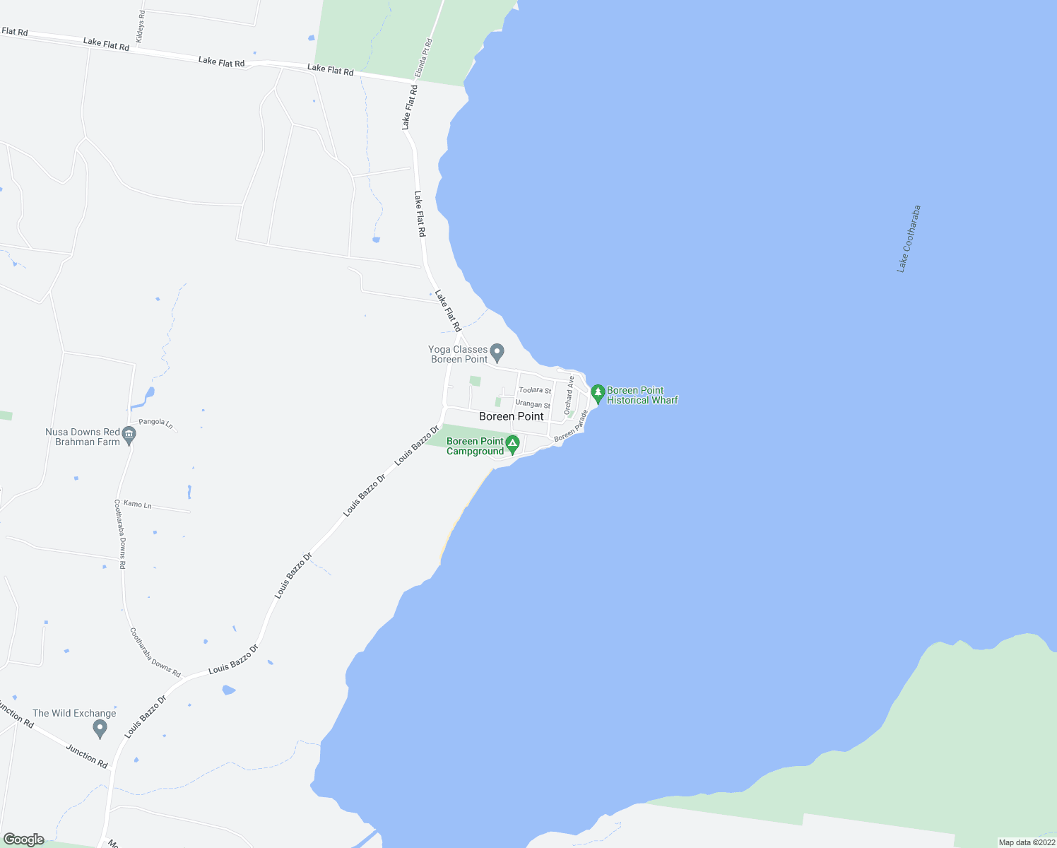 map of restaurants, bars, coffee shops, grocery stores, and more near 51 Laguna Street in Boreen Point