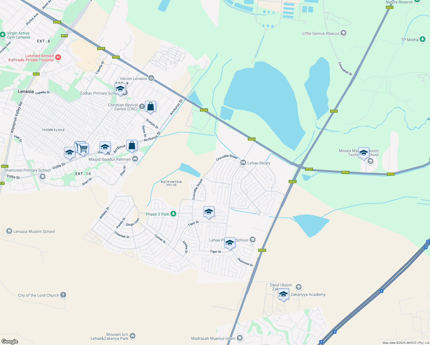 map of restaurants, bars, coffee shops, grocery stores, and more near in Johannesburg