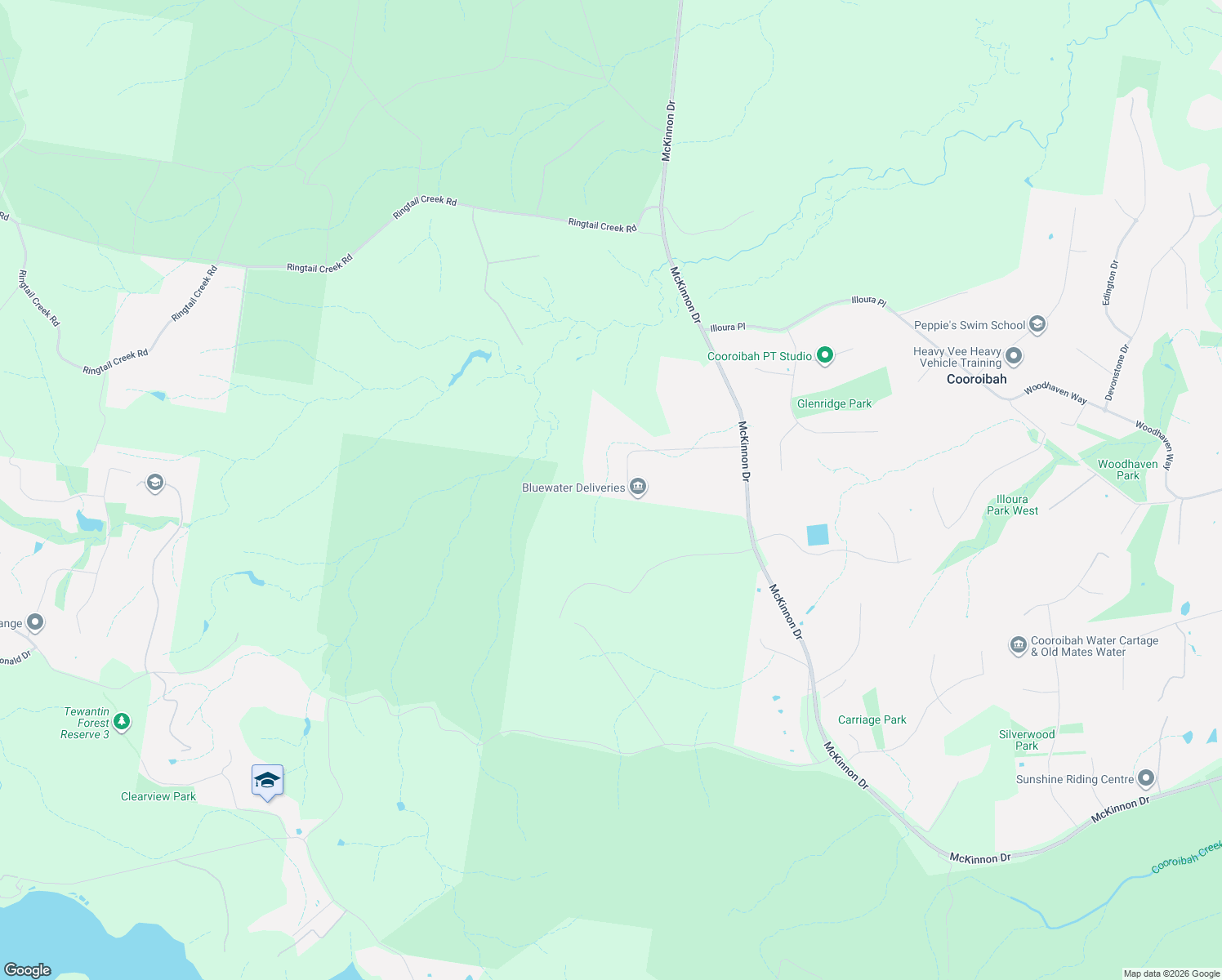 map of restaurants, bars, coffee shops, grocery stores, and more near 74 Little Creek Road in Cooroibah