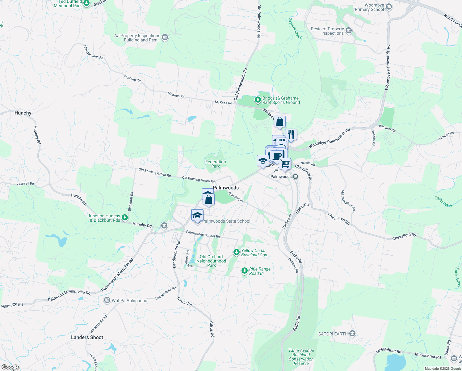 map of restaurants, bars, coffee shops, grocery stores, and more near in Palmwoods