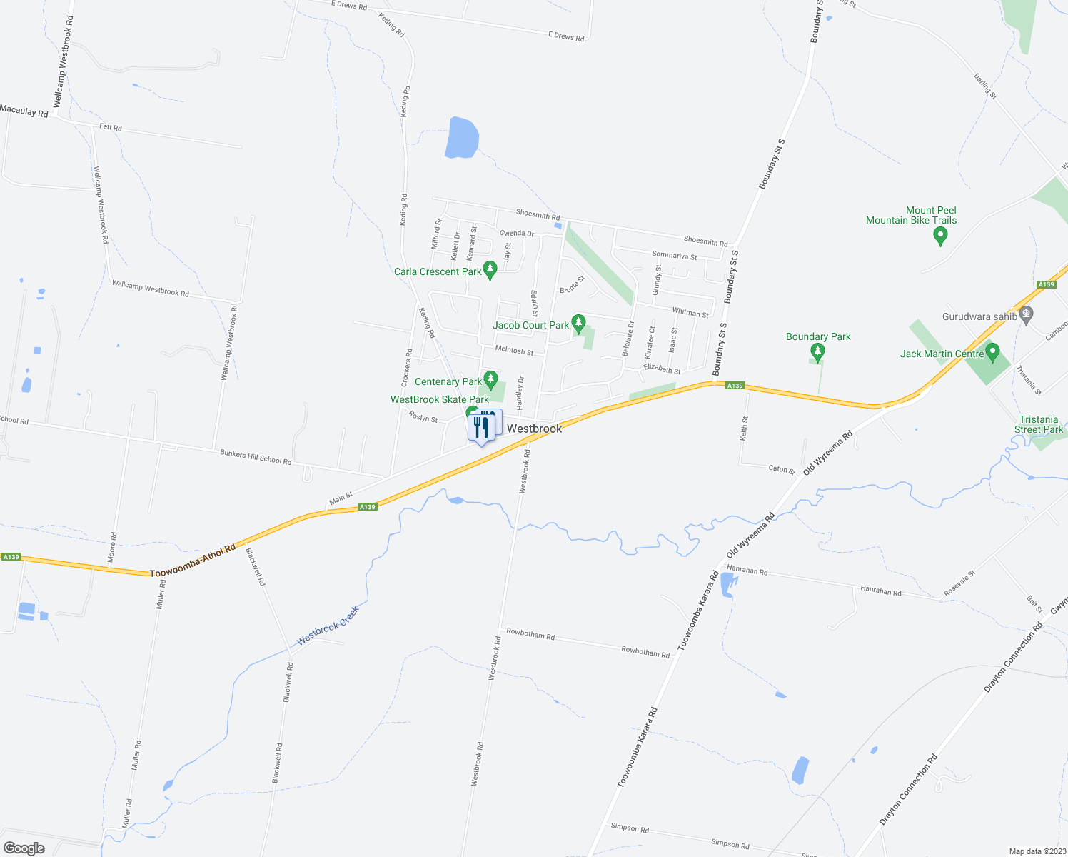 map of restaurants, bars, coffee shops, grocery stores, and more near 41 Main Street in Westbrook